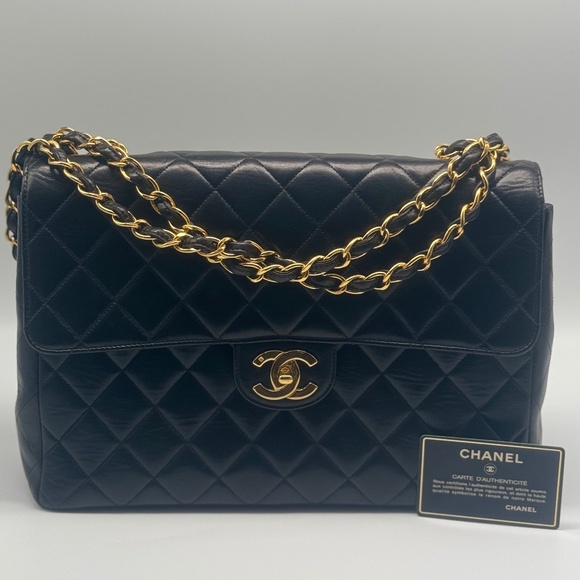 CHANEL Handbags - SOLD Chanel Jumbo Single Flap Shoulder Bag with Black Interior Series (96-97)